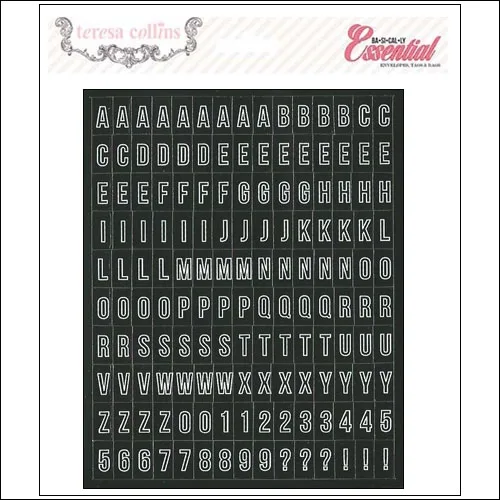 Teresa Collins Black Cardstock Alphabet Stickers Basically Essentials Collection