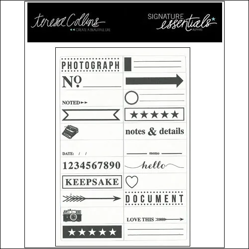 Teresa Collins Journaling Tidbits Cardstock Stickers Signature Essentials Collection