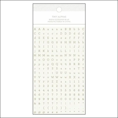 Gossamer Blue Cardstock Tiny Alphabet Stickers Gramercy Road Collection by One Little Bird
