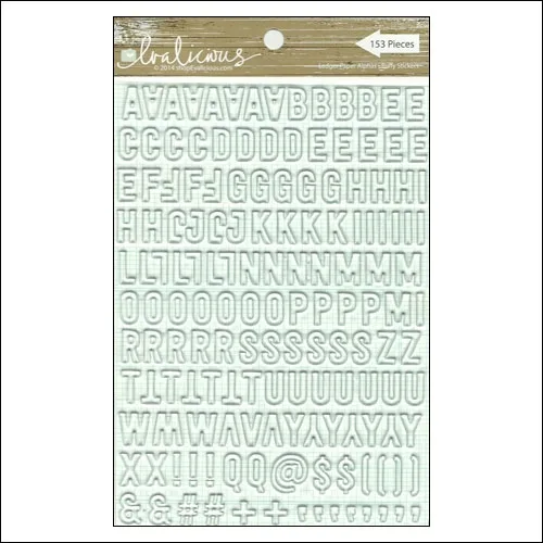 Evalicious Ledger Paper Puffy Alphabet Stickers