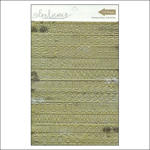 Evalicious Woodgrain Puffy Alphabet Stickers