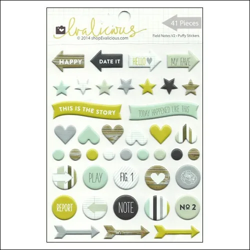 Evalicious Puffy Stickers Filed Noted V2