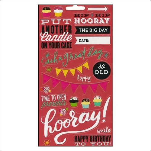 Me and My Big Ideas Sticks Clear Stickers Birthday