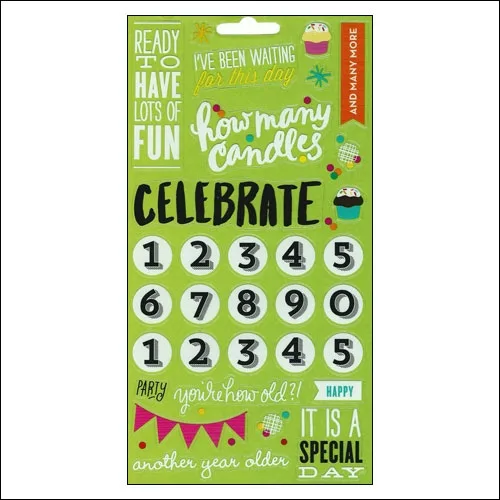 Me and My Big Ideas Sticks Clear Stickers Birthday