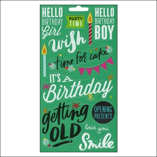 Me and My Big Ideas Sticks Clear Stickers Birthday