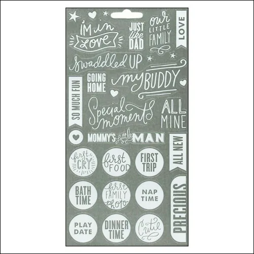 Me and My Big Ideas Sticks Clear Stickers White Baby Boy