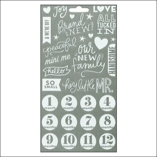 Me and My Big Ideas Sticks Clear Stickers White Baby Boy