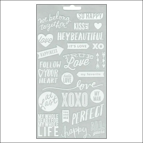 Me and My Big Ideas Sticks Clear Stickers White True Love