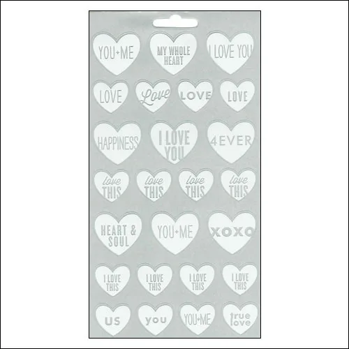 Me and My Big Ideas Sticks Clear Stickers White True Love