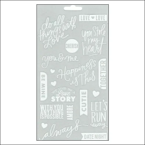 Me and My Big Ideas Sticks Clear Stickers White True Love