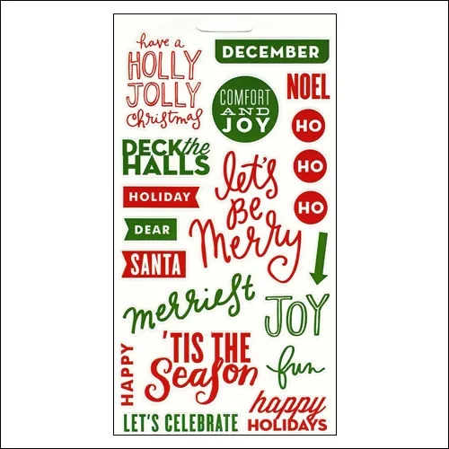 Me and My Big Ideas Sticks Clear Stickers Red and Green Holly Jolly Christmas