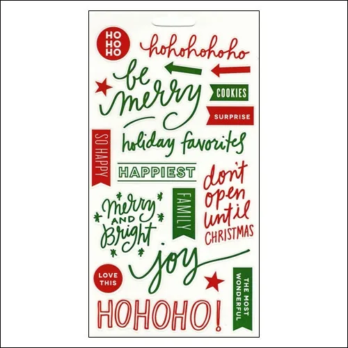 Me and My Big Ideas Sticks Clear Stickers Red and Green Holly Jolly Christmas