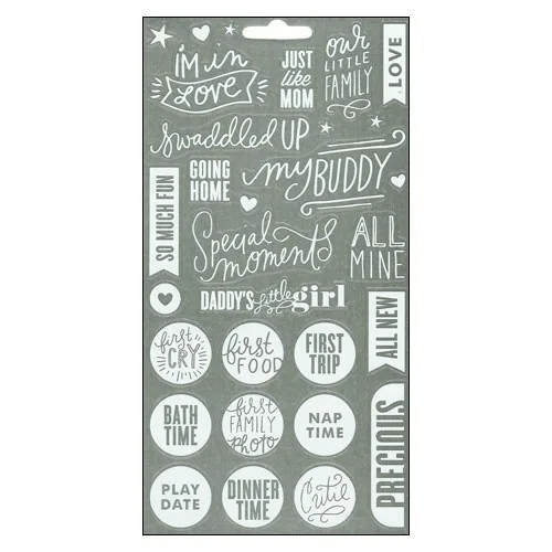 Me and My Big Ideas Sticks Clear Stickers White Baby Girl