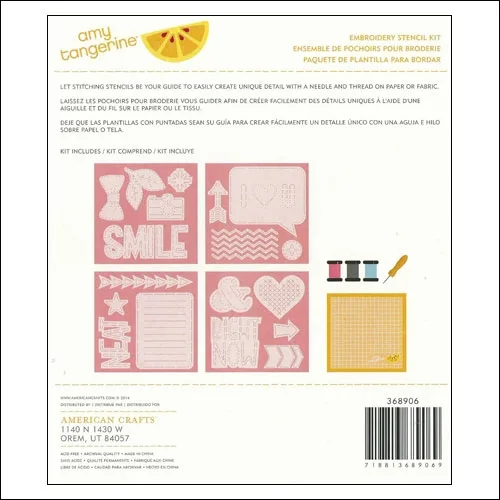 American Crafts Embroidery Stencil Kit Hello Stitched Collection by Amy Tangerine