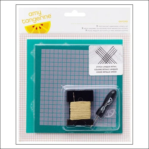 American Crafts Embroidery Stencil Kit Oxford Stitched Collection by Amy Tangerine