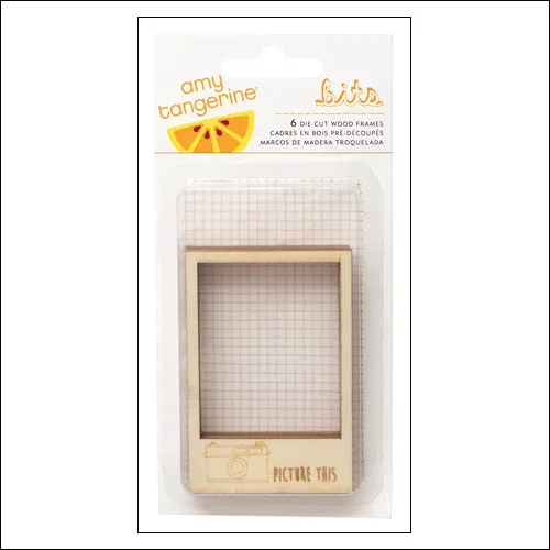 American Crafts Bits Die Cut Wood Frames Stitched Collection by Amy Tangerine