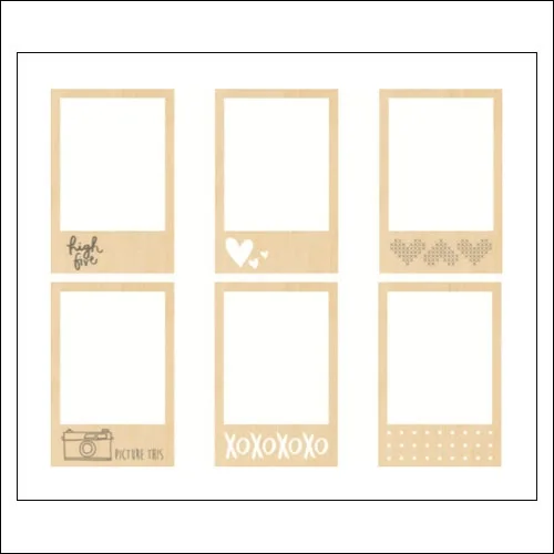 American Crafts Bits Die Cut Wood Frames Stitched Collection by Amy Tangerine