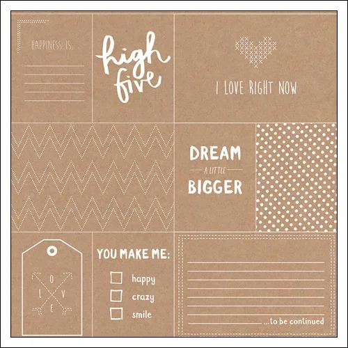American Crafts Kraft Paper Sheet Cross Stitch Stitched Collection by Amy Tangerine