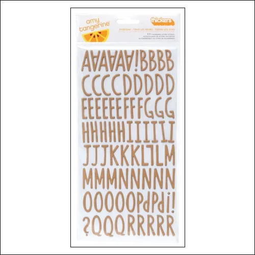 American Crafts Thicker Stickers Kraft Chipboard Everyday Stitched Collection by Amy Tangerine