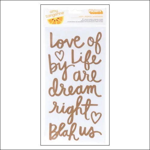 American Crafts Thicker Stickers Kraft Chipboard Accents Lucky Stitched Collection by Amy Tangerine