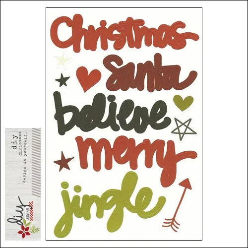 Simple Stories Sticker Sheet Christmas Letters and Words DIY Christmas Collection