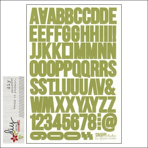 Simple Stories Sticker Sheet Christmas Letters and Words DIY Christmas Collection
