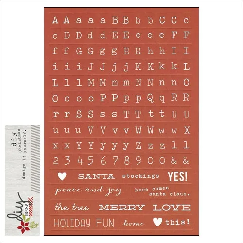 Simple Stories Sticker Sheet Christmas Letters and Words DIY Christmas Collection