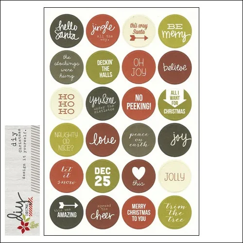 Simple Stories Sticker Sheet Christmas Letters and Words DIY Christmas Collection