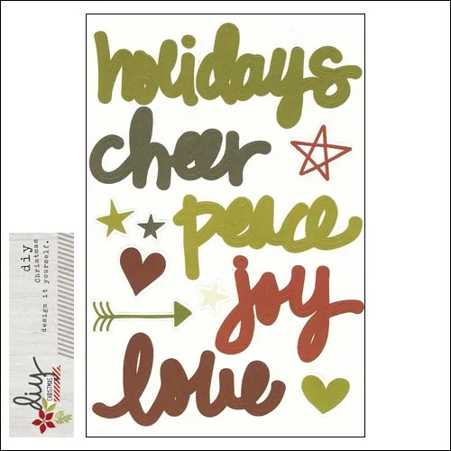 Simple Stories Sticker Sheet Christmas Letters and Words DIY Christmas Collection