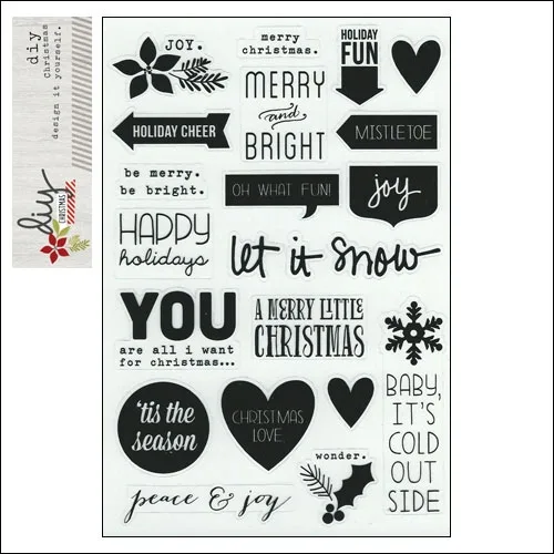 Simple Stories Clear Black Photo Sticker Sheet DIY Christmas Collection
