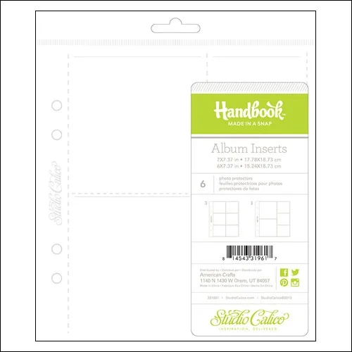Studio Calico Handbook Page Protectors Square Pockets Wanderlust Collection