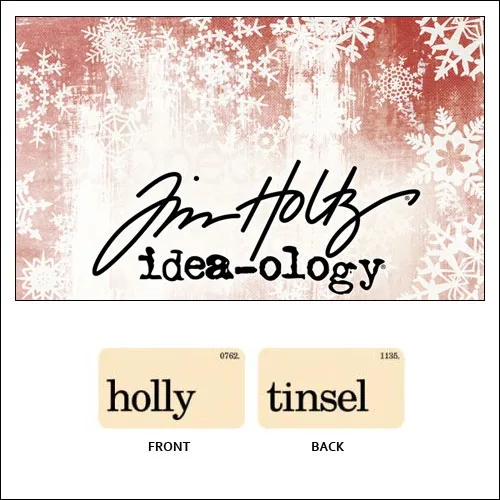 Idea-ology Holiday Mini Flash Card Holly and Tinsel by Tim Holtz