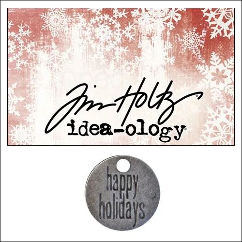 Idea-ology Tidings Token Impressed Sentiment Happy Holidays by Tim Holtz