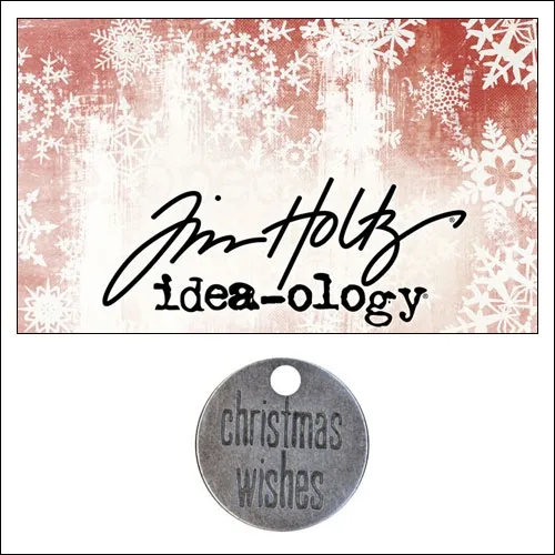 Idea-ology Tidings Token Impressed Sentiment Christmas Wishes by Tim Holtz