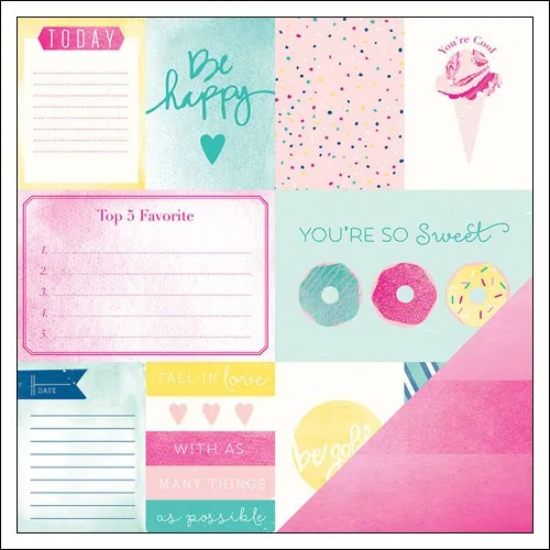 American Crafts Paper Sheet Cotton Candy Serendipity Collection by Dear Lizzy