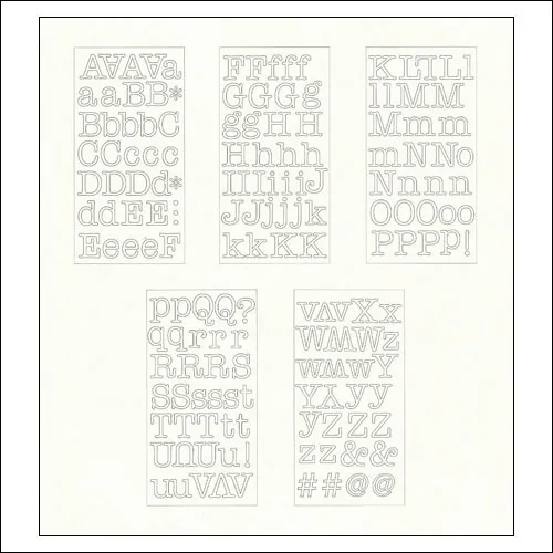 American Crafts Large Alphabet Stickers White Typewriter DIY Shop 2 Collection
