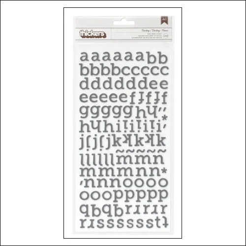 Crate Paper Thicker Stickers Foam Darling Charcoal Kiss Kiss Collection