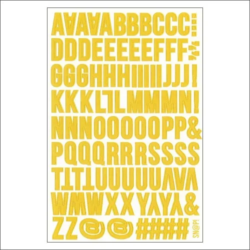 Simple Stories Alphabet Letter Sticker Sheet Yellow Snap Life Documented Collection