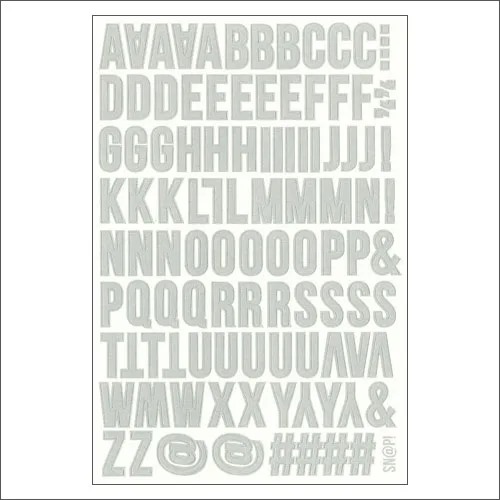 Simple Stories Alphabet Letter Sticker Sheet Grey Snap Life Documented Collection