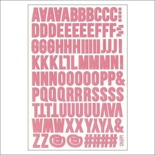 Simple Stories Alphabet Letter Sticker Sheet Pink Snap Life Documented Collection