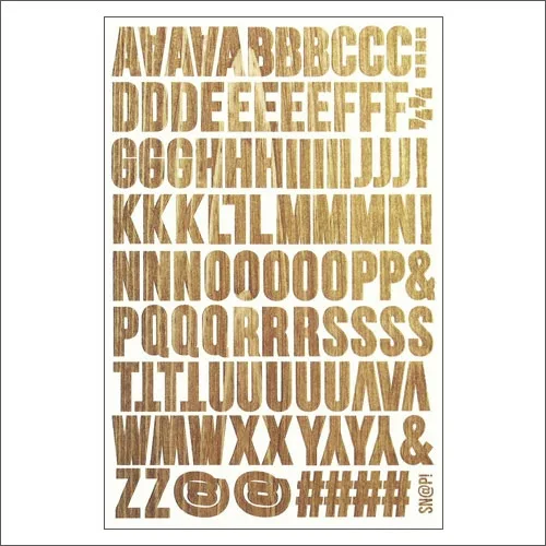Simple Stories Alphabet Letter Sticker Sheet Woodgrain Snap Life Documented Collection