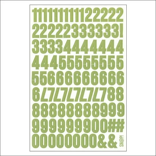 Simple Stories Number Sticker Sheet Light Green Snap Life Documented Collection