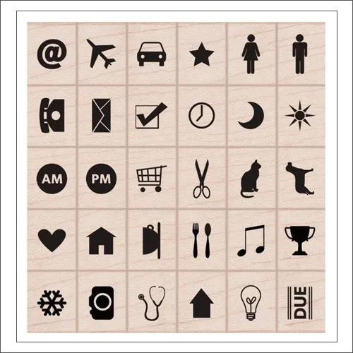 Hero Arts Kellys Planner Icons Wood Block Rubber Stamps Clearly Kelly Collection by Kelly Purkey