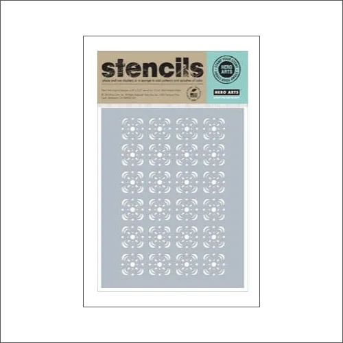 Hero Arts Stencil Kellys Floral Tile Stencil Clearly Kelly Collection by Kelly Purkey