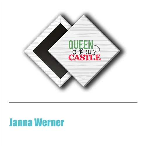 Scrapbook and More 1 inch Diamond Flair Badge Button Mint Queen Of My Castle by Janna Werner