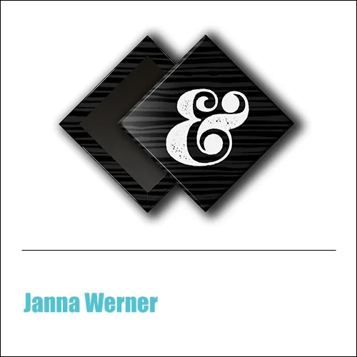 Scrapbook and More 1 inch Diamond Flair Badge Button Black Ampersand by Janna Werner