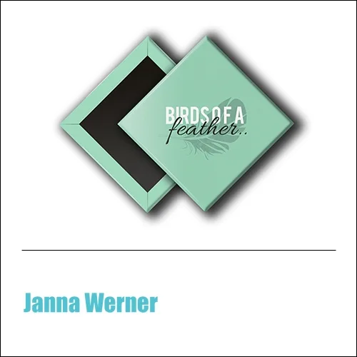 Scrapbook and More 1 inch Diamond Flair Badge Button Mint Birds Of A Feather by Janna Werner
