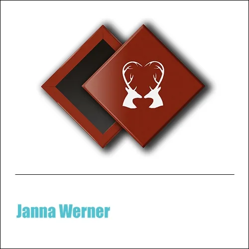 Scrapbook and More 1 inch Diamond Flair Badge Button Red Heart Dear Heads by Janna Werner