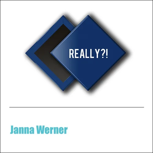 Scrapbook and More 1 inch Diamond Flair Badge Button Navy Really by Janna Werner