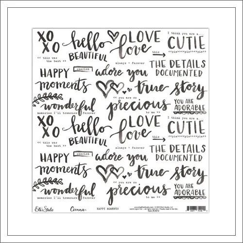 Elles Studio Vellum Paper Sheet Happy Moments Cienna Collection